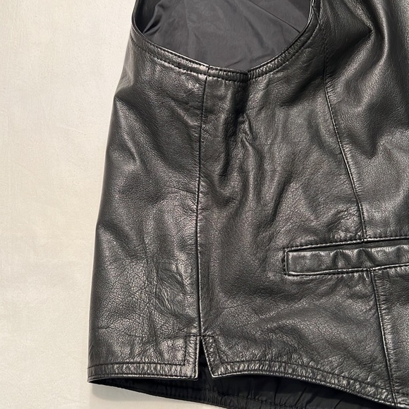 BYRENS & BAKER Black Leather Vest SZ 46 - Picture 4 of 5